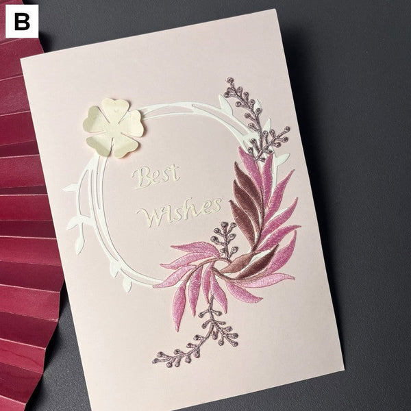 Best Wishes Embroidery Greeting Cards, Beautiful Greeting Cards to Friends, Creative Birthday Greeting Card, Original Handmade Embroidery Greeting Cards-Art Painting Canvas
