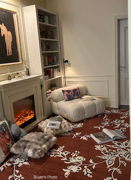 Abstract Contemporary Rugs Next to Bed, Flower Pattern Contemporary Modern Rugs, Modern Rugs for Living Room, Modern Rugs for Dining Room-Art Painting Canvas
