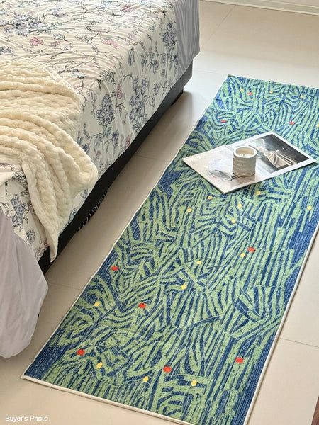 Contemporary Modern Rugs Next to Bed, Abstract Area Rugs for Living Room, Modern Carpets for Office, Geometric Modern Rugs under Dining Room Table-Art Painting Canvas