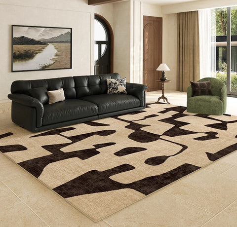 Large Modern Rugs for Living Room, Modern Rugs under Dining Room Table, Contemporary Abstract Rugs Next to Bed, Geometric Modern Carpets for Office-Art Painting Canvas