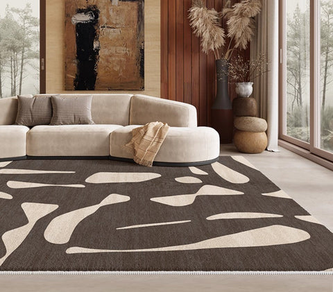 Dining Room Floor Rugs, Abstract Contemporary Rugs for Bedroom, Modern Rug Ideas for Living Room, Modern Rugs under Sofa-Art Painting Canvas