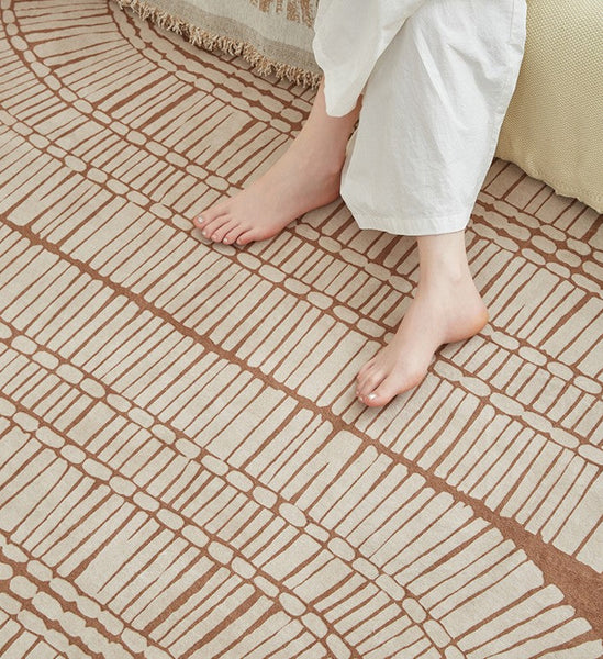 Modern Rugs under Dining Room Table, Mid Century Geometric Carpets, Contemporary Modern Rugs Next to Bed, Abstract Modern Rugs for Living Room-Art Painting Canvas