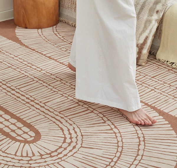 Modern Rugs under Dining Room Table, Mid Century Geometric Carpets, Contemporary Modern Rugs Next to Bed, Abstract Modern Rugs for Living Room-Art Painting Canvas