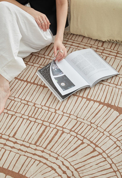 Modern Rugs under Dining Room Table, Mid Century Geometric Carpets, Contemporary Modern Rugs Next to Bed, Abstract Modern Rugs for Living Room-Art Painting Canvas