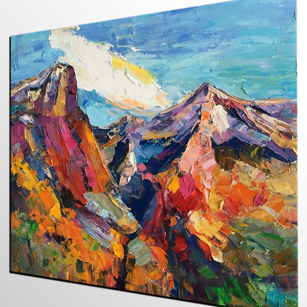 Abstract Art Landscape, Canvas Wall Art Paintings, Mountain Landscape Painting, Custom Landscape Oil Painting-Art Painting Canvas