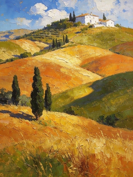 Small Oil Paintings, The Tuscan Countryside, Original Small Paintings, Landscape Oil Paintings, Hand Painted Canvas Art-Art Painting Canvas