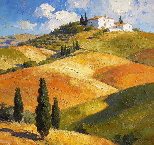 Small Oil Paintings, The Tuscan Countryside, Original Small Paintings, Landscape Oil Paintings, Hand Painted Canvas Art-Art Painting Canvas