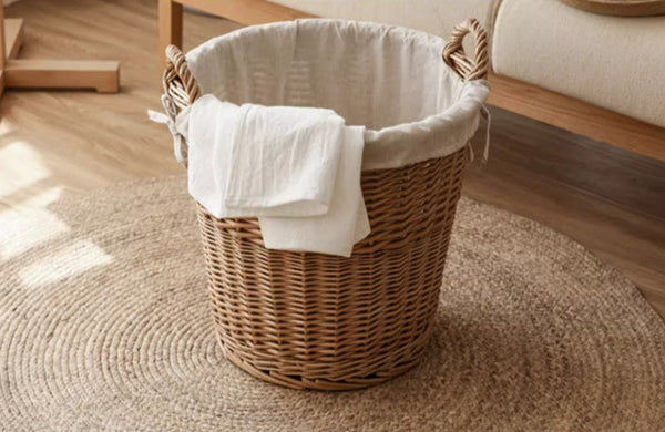 Large Food Storage Basket with Handle, Natural Hand-woven Wicker Storage Basket for Clothes, Willow Weaving Baskets for Clothes, Extra Large Kitchen Storage Baskets-Art Painting Canvas