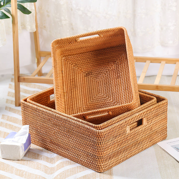 Extra Large Woven Baskets for Living Room, Storage Baskets for Clothes, Storage Baskets for Kitchen, Rectangular Storage Basket for Bedroom, Storage Baskets for Shelves-Art Painting Canvas