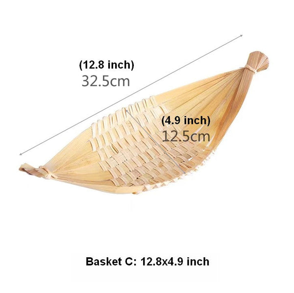 Small Cute Picnic Food Basket, Bamboo Basket for Food, Natural Hand-woven Bamboo Basket, Natural Fruit Basket Kitchen Storage Baskets-Art Painting Canvas