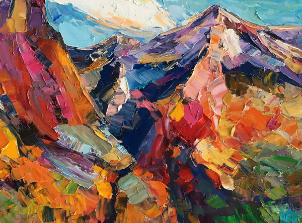 Abstract Art Landscape, Canvas Wall Art Paintings, Mountain Landscape Painting, Custom Landscape Oil Painting-Art Painting Canvas