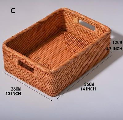 Rectangular Storage Baskets for Pantry, Rattan Storage Basket for Shelves, Storage Baskets for Kitchen, Woven Storage Baskets-Art Painting Canvas