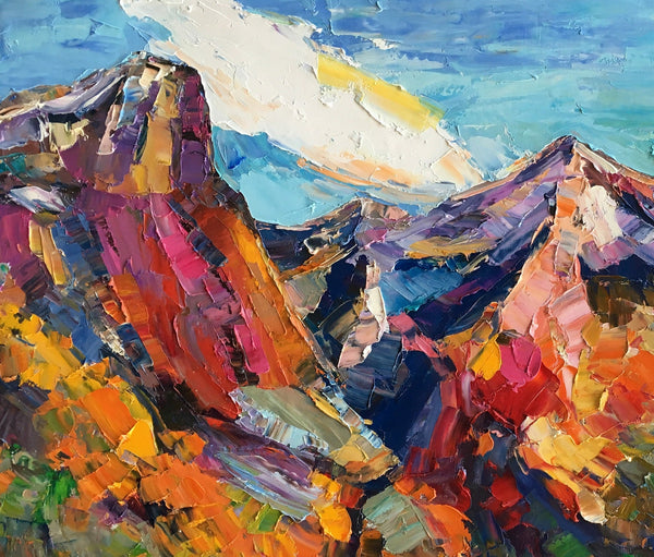 Abstract Art Landscape, Canvas Wall Art Paintings, Mountain Landscape Painting, Custom Landscape Oil Painting-Art Painting Canvas
