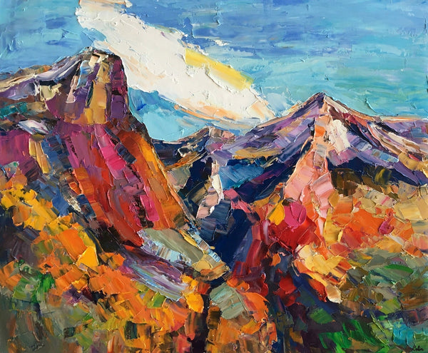 Abstract Art Landscape, Canvas Wall Art Paintings, Mountain Landscape Painting, Custom Landscape Oil Painting-Art Painting Canvas