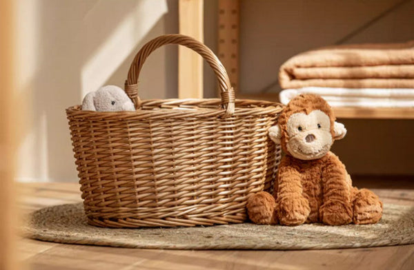 Small Picnic Storage Basket with Handle, Hand-woven Wicker Storage Basket, Willow Weaving Baskets for Vegetable, Natural Fruit Basket, Kitchen Storage Baskets-Art Painting Canvas