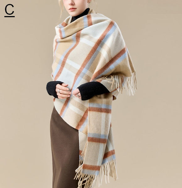 Christmas Holiday Gift, Evening Wrap, Large Wool Scarf, Winter Shawl, Elegant Shawl, Warm Cape, Cold Weather Scarf, Fashion Scarf, Oversized Scarf, Winter Shawl-Art Painting Canvas