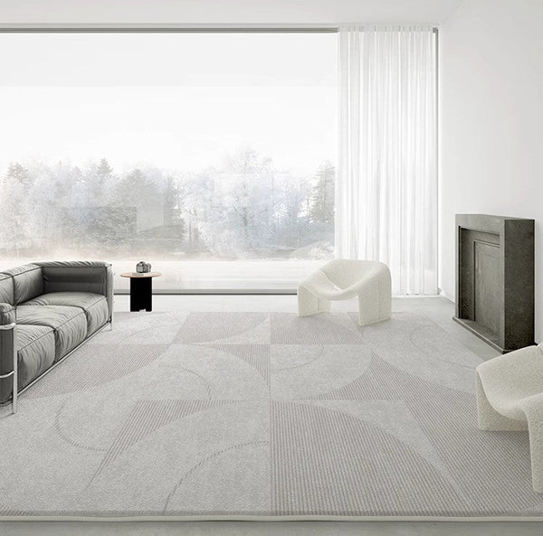 Abstract Contemporary Modern Rugs, Grey Modern Rugs for Living Room, Geometric Modern Rugs for Bedroom, Modern Rugs for Dining Room-Art Painting Canvas
