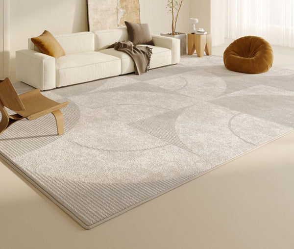 Abstract Contemporary Modern Rugs, Grey Modern Rugs for Living Room, Geometric Modern Rugs for Bedroom, Modern Rugs for Dining Room-Art Painting Canvas