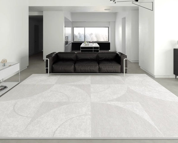 Abstract Contemporary Modern Rugs, Grey Modern Rugs for Living Room, Geometric Modern Rugs for Bedroom, Modern Rugs for Dining Room-Art Painting Canvas