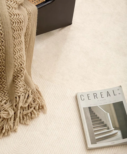 Abstract Contemporary Rugs for Bedroom, Dining Room Floor Rugs, Modern Rugs for Office, Large Cream Color Rugs in Living Room, Modern Rugs under Sofa