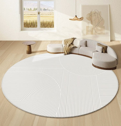 Geometric Carpets for Sale, Circular Rugs under Dining Room Table, Contemporary Round Rugs Next to Bed, Abstract Modern Rugs for Living Room-Art Painting Canvas