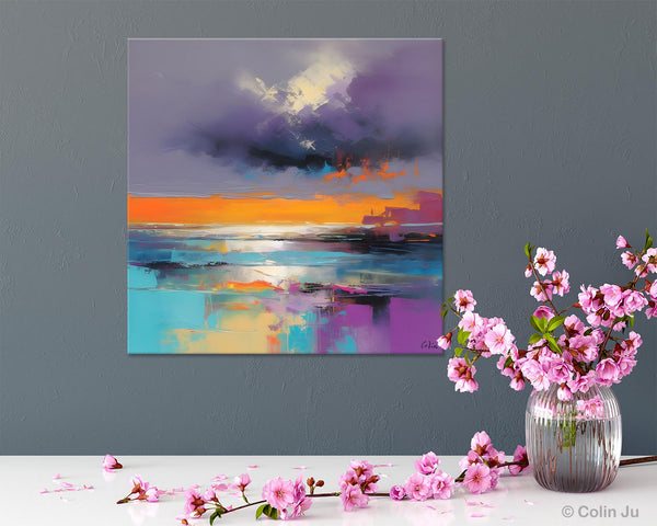 Huge Painting for Living Room, Original Landscape Canvas Art, Contemporary Oil Painting on Canvas, Oversized Landscape Wall Art Paintings-Art Painting Canvas