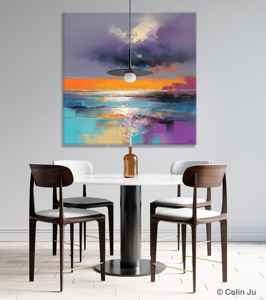 Huge Painting for Living Room, Original Landscape Canvas Art, Contemporary Oil Painting on Canvas, Oversized Landscape Wall Art Paintings-Art Painting Canvas