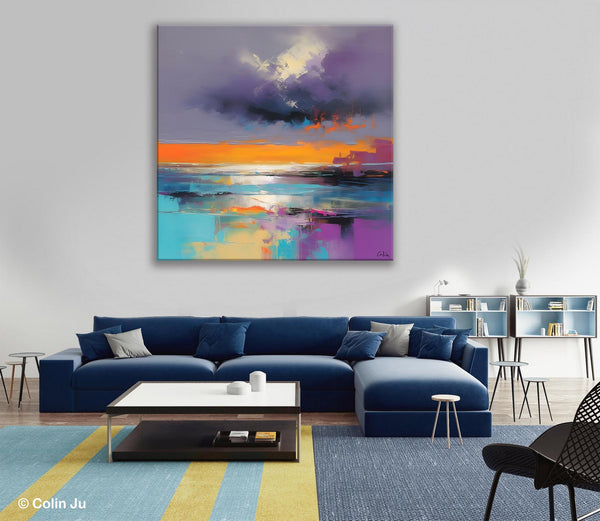 Huge Painting for Living Room, Original Landscape Canvas Art, Contemporary Oil Painting on Canvas, Oversized Landscape Wall Art Paintings-Art Painting Canvas