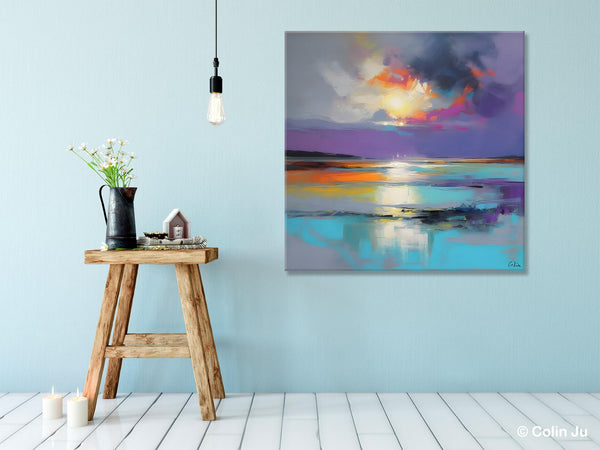 Large Abstract Painting for Living Room, Original Abstract Wall Art, Landscape Acrylic Art, Landscape Canvas Art, Hand Painted Canvas Art-Art Painting Canvas