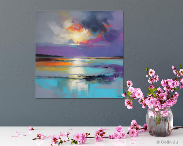 Large Abstract Painting for Living Room, Original Abstract Wall Art, Landscape Acrylic Art, Landscape Canvas Art, Hand Painted Canvas Art-Art Painting Canvas
