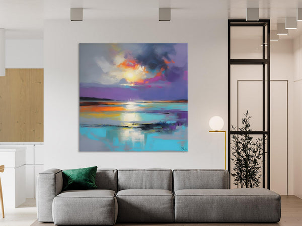 Large Abstract Painting for Living Room, Original Abstract Wall Art, Landscape Acrylic Art, Landscape Canvas Art, Hand Painted Canvas Art-Art Painting Canvas