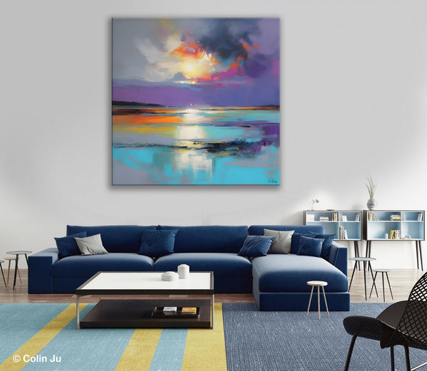 Large Abstract Painting for Living Room, Original Abstract Wall Art, Landscape Acrylic Art, Landscape Canvas Art, Hand Painted Canvas Art-Art Painting Canvas