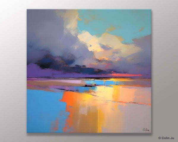 Original Landscape Wall Art, Landscape Oil Paintings, Landscape Canvas Art, Abstract Landscape Painting for Living Room, Hand Painted Canvas Art-Art Painting Canvas