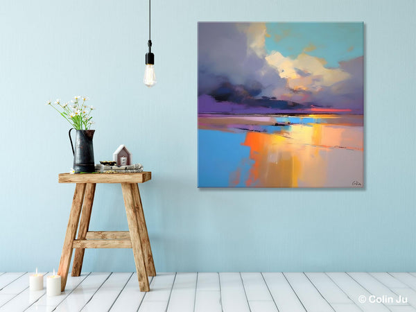 Original Landscape Wall Art, Landscape Oil Paintings, Landscape Canvas Art, Abstract Landscape Painting for Living Room, Hand Painted Canvas Art-Art Painting Canvas