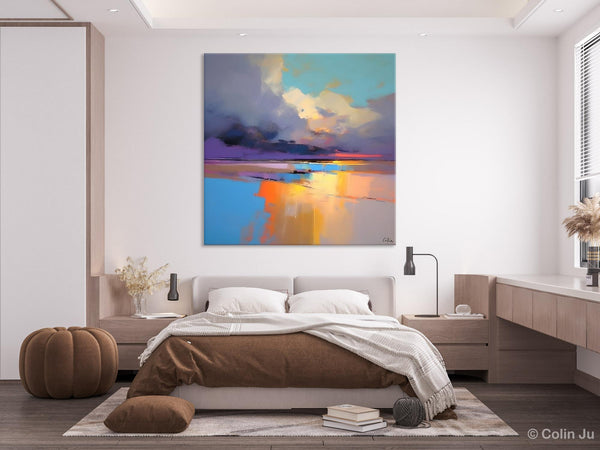 Original Landscape Wall Art, Landscape Oil Paintings, Landscape Canvas Art, Abstract Landscape Painting for Living Room, Hand Painted Canvas Art-Art Painting Canvas