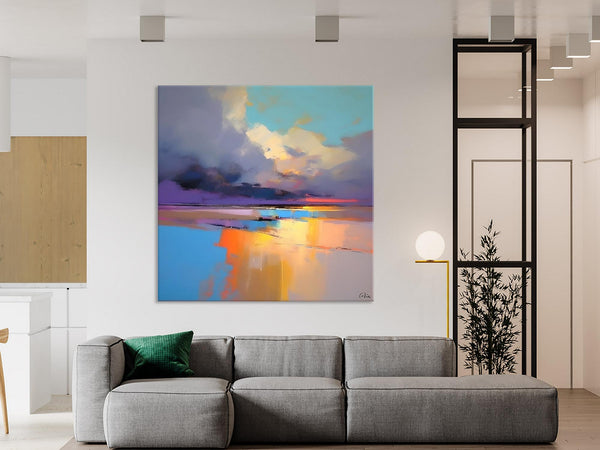 Original Landscape Wall Art, Landscape Oil Paintings, Landscape Canvas Art, Abstract Landscape Painting for Living Room, Hand Painted Canvas Art-Art Painting Canvas