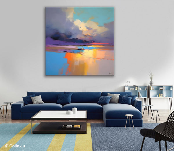 Original Landscape Wall Art, Landscape Oil Paintings, Landscape Canvas Art, Abstract Landscape Painting for Living Room, Hand Painted Canvas Art-Art Painting Canvas