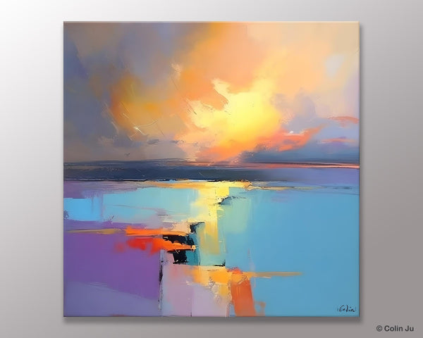 Canvas Painting for Living Room, Original Modern Wall Art Painting, Abstract Landscape Paintings, Oversized Contemporary Abstract Artwork-Art Painting Canvas