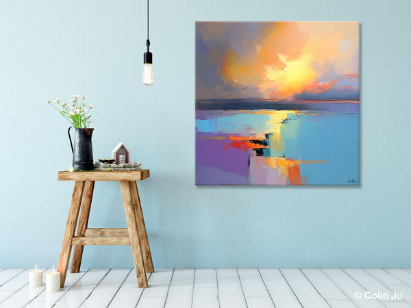 Canvas Painting for Living Room, Original Modern Wall Art Painting, Abstract Landscape Paintings, Oversized Contemporary Abstract Artwork-Art Painting Canvas