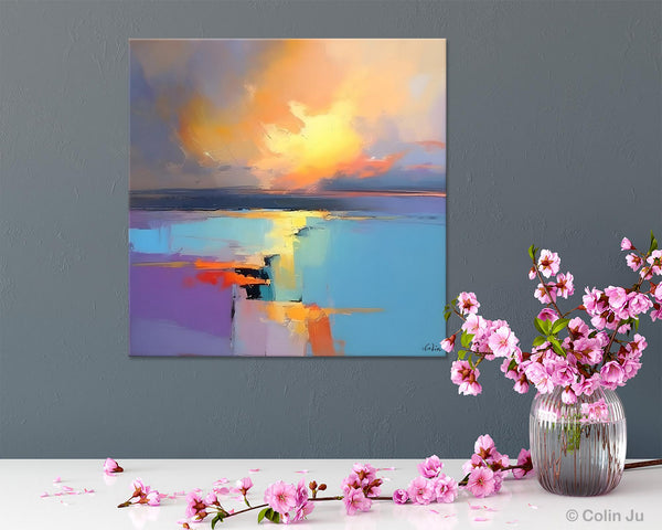 Canvas Painting for Living Room, Original Modern Wall Art Painting, Abstract Landscape Paintings, Oversized Contemporary Abstract Artwork-Art Painting Canvas