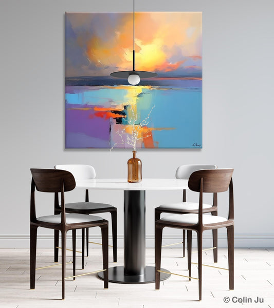 Canvas Painting for Living Room, Original Modern Wall Art Painting, Abstract Landscape Paintings, Oversized Contemporary Abstract Artwork-Art Painting Canvas