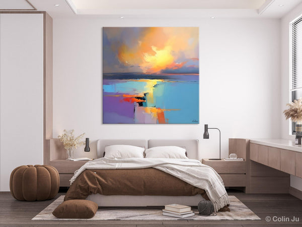 Canvas Painting for Living Room, Original Modern Wall Art Painting, Abstract Landscape Paintings, Oversized Contemporary Abstract Artwork-Art Painting Canvas