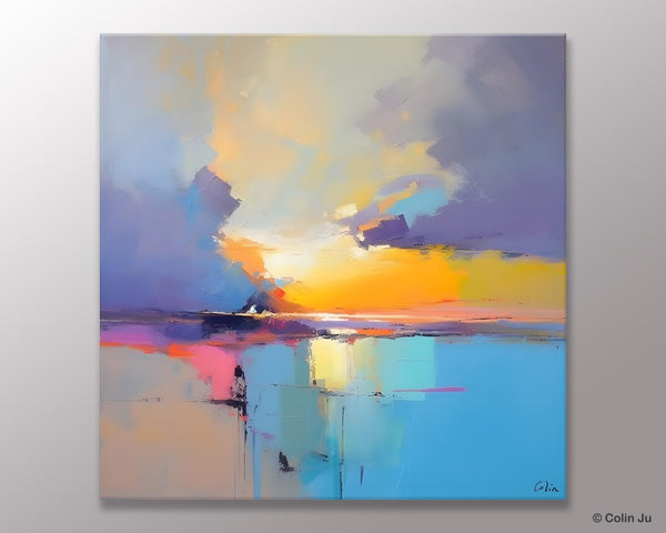 Original Modern Wall Art Painting, Abstract Landscape Paintings, Canvas Painting for Living Room, Oversized Contemporary Abstract Artwork-Art Painting Canvas