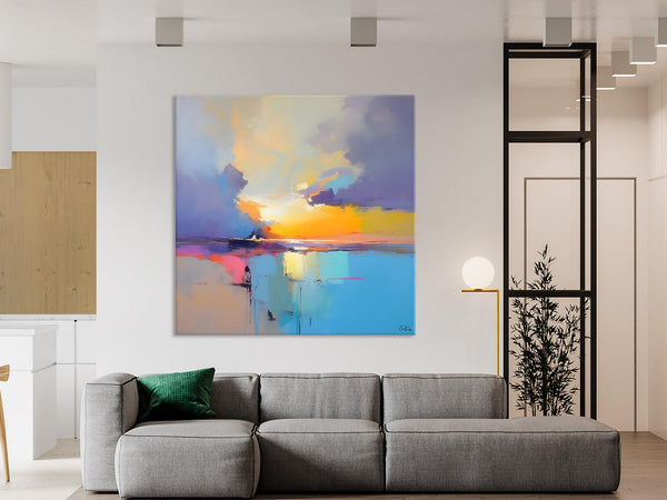 Original Modern Wall Art Painting, Abstract Landscape Paintings, Canvas Painting for Living Room, Oversized Contemporary Abstract Artwork-Art Painting Canvas