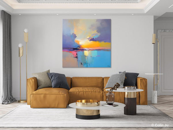 Original Modern Wall Art Painting, Abstract Landscape Paintings, Canvas Painting for Living Room, Oversized Contemporary Abstract Artwork-Art Painting Canvas
