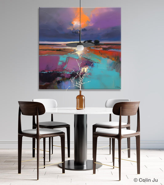 Canvas Painting for Living Room, Original Modern Wall Art Painting, Abstract Landscape Paintings, Oversized Contemporary Abstract Artwork-Art Painting Canvas