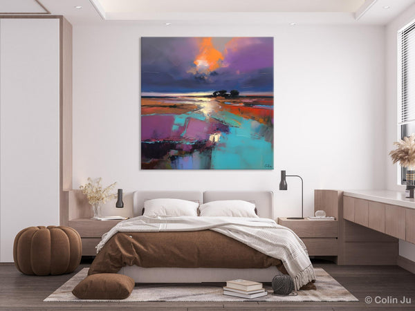 Canvas Painting for Living Room, Original Modern Wall Art Painting, Abstract Landscape Paintings, Oversized Contemporary Abstract Artwork-Art Painting Canvas
