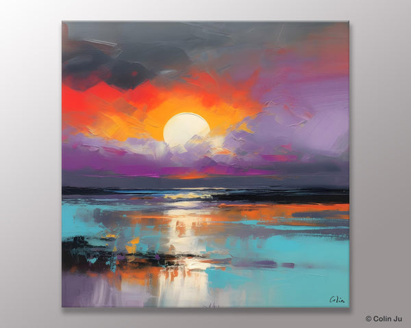 Large Landscape Painting for Living Room, Original Abstract Landscape Wall Art, Landscape Canvas Art, Hand Painted Canvas Paintings-Art Painting Canvas