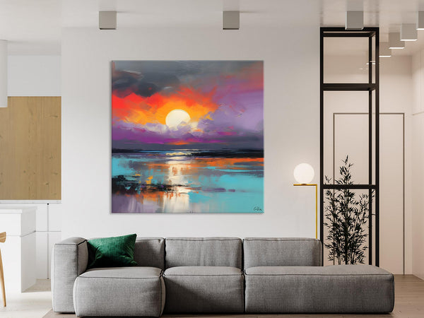 Large Landscape Painting for Living Room, Original Abstract Landscape Wall Art, Landscape Canvas Art, Hand Painted Canvas Paintings-Art Painting Canvas
