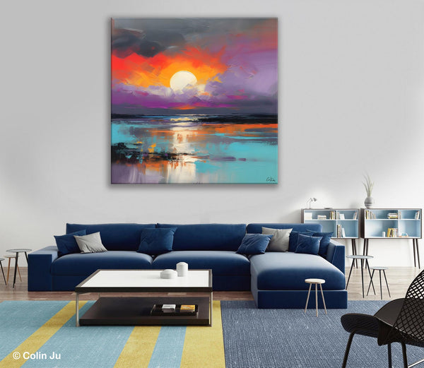 Large Landscape Painting for Living Room, Original Abstract Landscape Wall Art, Landscape Canvas Art, Hand Painted Canvas Paintings-Art Painting Canvas